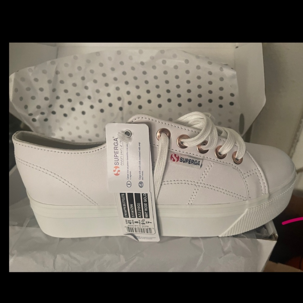 2790 NAPPA BIG EYELETS WHITE/ROSE GOLD - Picture 1 of 7